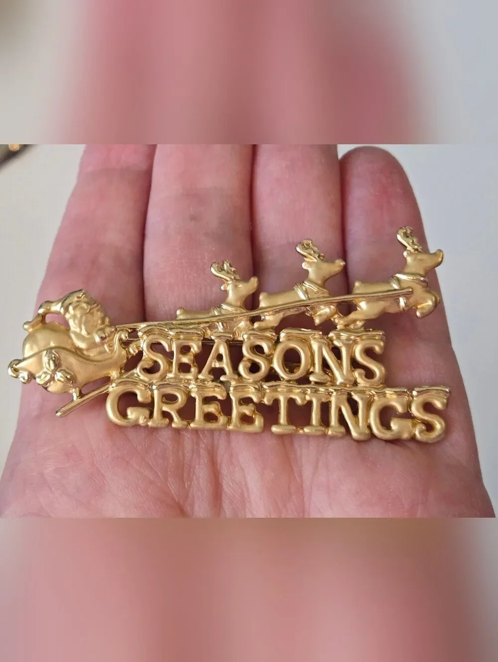 CAJC Gold 'Seasons Greetings' Holiday Pin